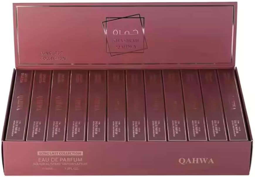 Arabic Perfume Collection 35ml Spray | Yara, Amearat, Qahwa, Khamrah, Amethyst, Sublime Long-Lasting Fragrance for Men & Women (Qahwa)