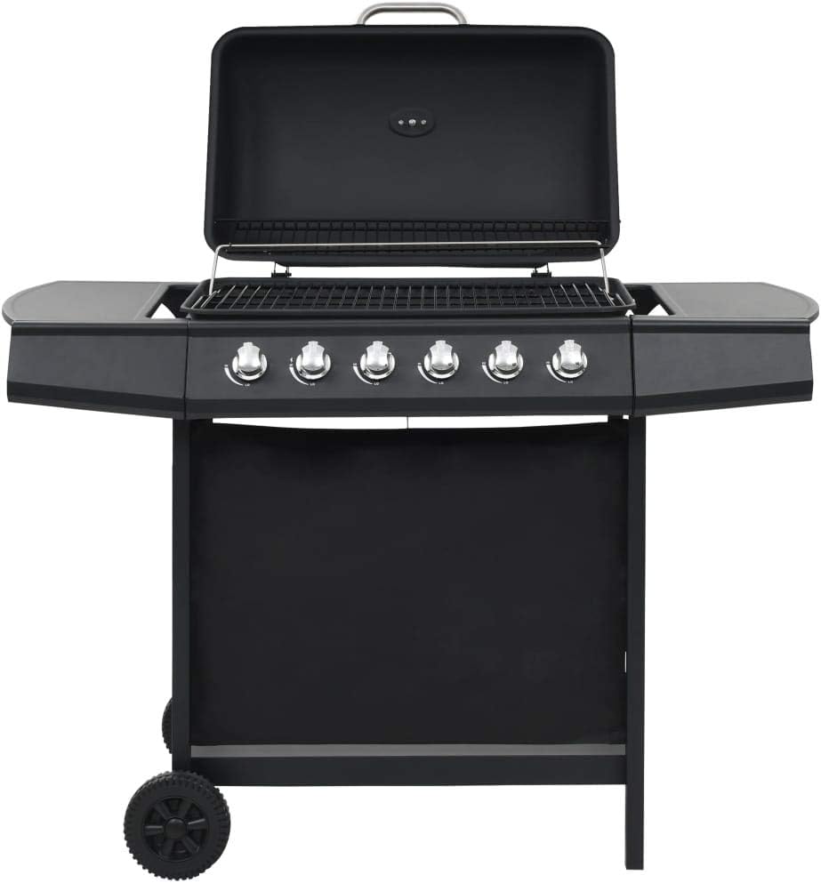 Festnight BBQ Griglia a Gas con 6 Fuochi in Acciaio Inox con 2 Ruote,Barbecue Griglia a Gas da Giardino Esterno e Cucina in Acciaio Nero/Argento con 6 Fornelli Festnight BBQ Griglia a Gas con 6 Fuochi in Acciaio Inox con 2 Ruote,Barbecue Griglia a Gas da Giardino Esterno e Cucina in Acciaio Nero/Argento con 6 Fornelli