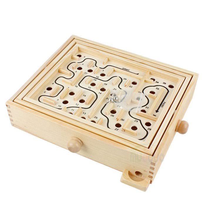 Grizzly® Mini Wooden Labyrinth Balance Board Game Ball Puzzle Toy for Kids and Adults, Educational (B086HR2HVD) Amazon Price History, Amazon Price Tracker