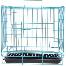 GANAZONO Folding Dog Cage Portable Small Dog Crate with Iron Frame Durable Pet Cage for Travel and Home Use Comfortable Ventilated Design 13.77X12.59X10.23 Inch