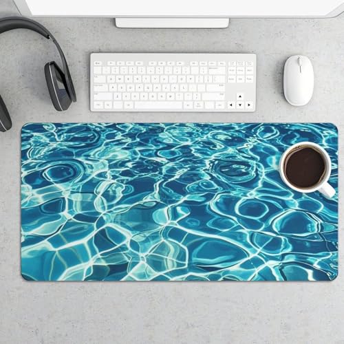 Blue Aqua Pool Water Desk Pad Protector Large Waterproof miniatura 5