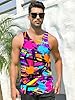 RAISEVERN Men's Graffiti Tank Tops 80S 90S Sleevel... #2