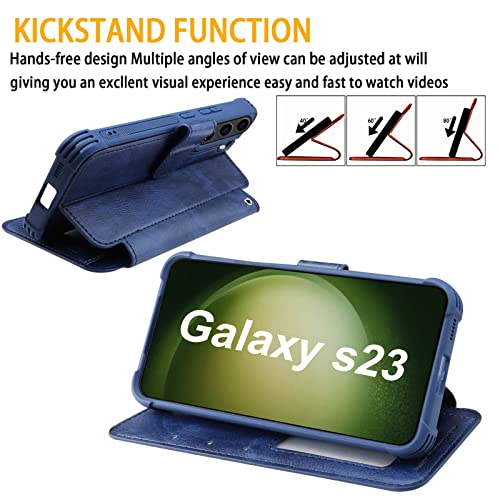 VANAVAGY Compatible for Galaxy S23 Wallet Case, 12ft Drop Protection, RFID Blocking PU Leather Flip Cover - Image 4