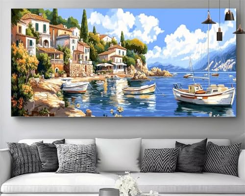 Diamond painting navire XXL 80x160cm pour créer une magnifique décoration murale marine