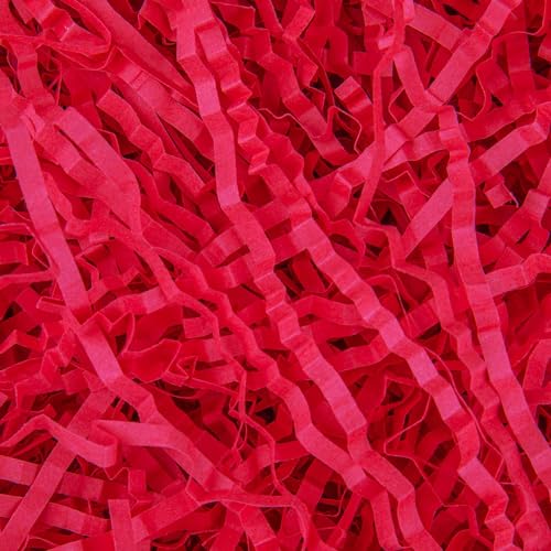 Image of Caleihd Crinkle Cut Paper Shred Filler Gift Cushion Streamer Red