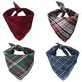 ✎ Was Sie bekommen: Es gibt 4 Stile Dadabig Bandana für Hund. Rot, Blau, Grün, Mischfarben Kariertes Hundehalstuch. Wenn Ihr Freund auch ein Haustier (Hund oder Katze) hat, wird das Kariertes Halstuch-Set das perfekte Geschenk sein.