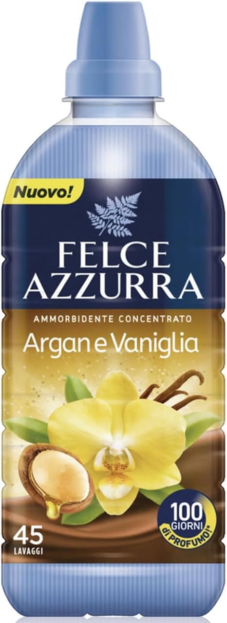 Felce Azzurra Pacchetto Test - Ammorbidente Concentrato - Profumo Concentrato - 45 lavaggi - 15 x 900 ml + Beni Culinari Portachiavi Gratis