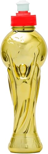 Mirandinha Store - Botella de agua de fútbol con trofeos de la Copa del Mundo de 13.5 fl oz, duradera, sin fugas, plástico reutilizable, regalo para