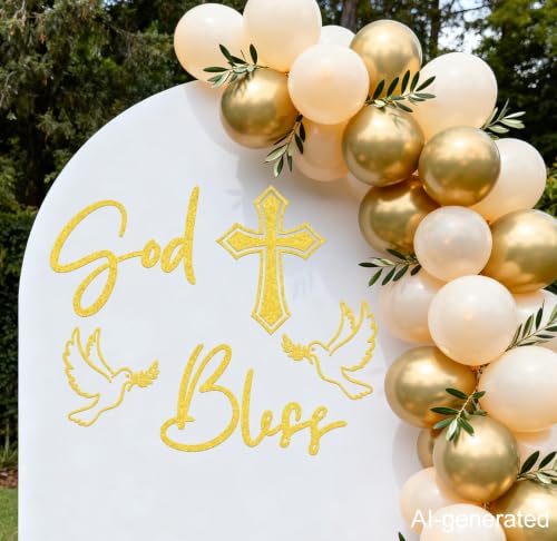 Vinilo decorativo God Bless para primera comunión y bautismo miniatura 1