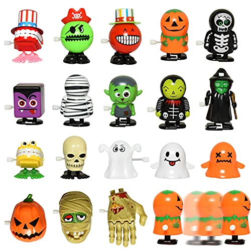JETEHO Halloween Wind Up Toys for Kids 18 PCS Halloween Goody Bag Fillers Assorted Small Halloween Toys for Goody Bags Party Favor Clockwork Toy Bulk Halloween Toy Assortment Novelty Windup Toys