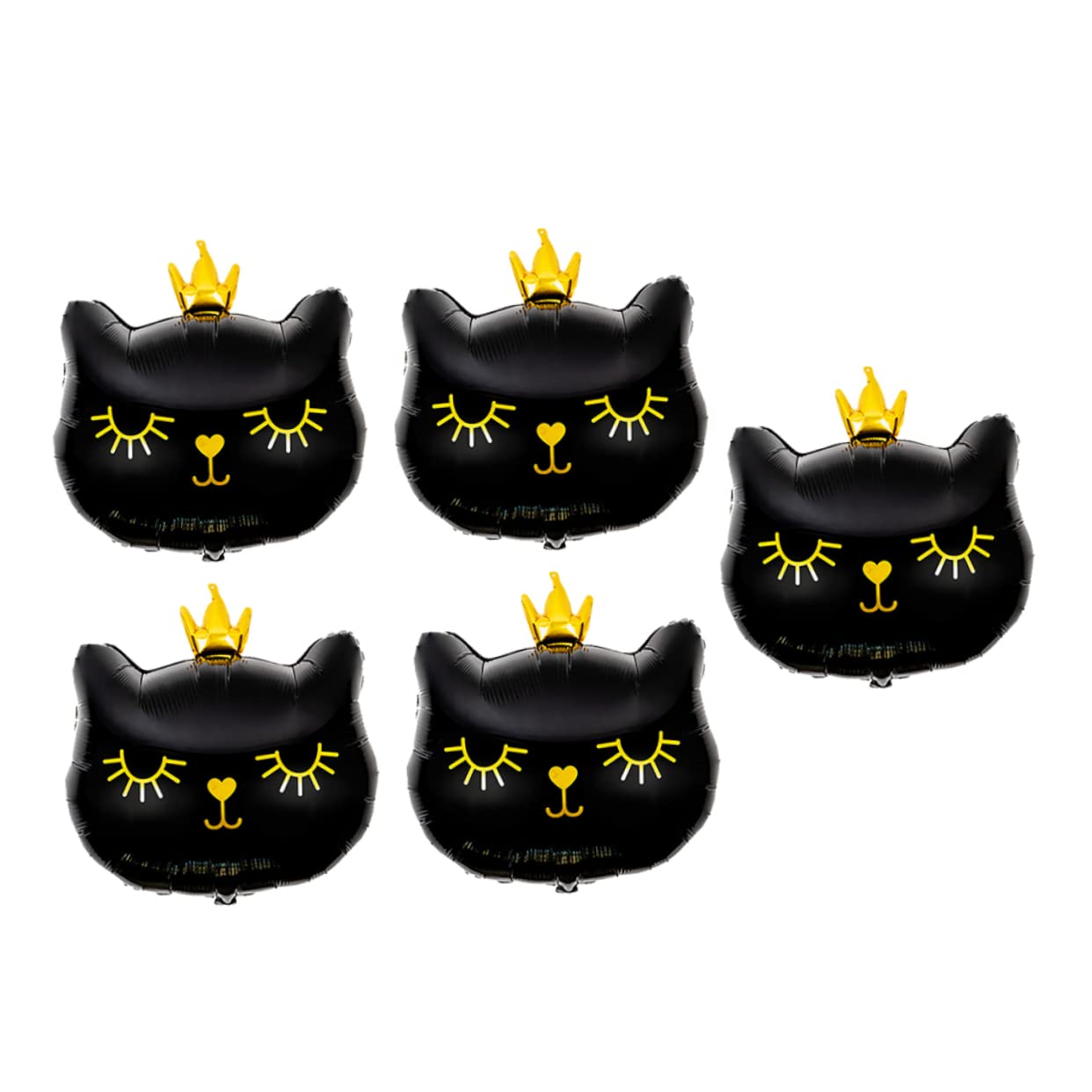 Amazon | LABRIMP 黒のクラウン 猫形アルミホイルバルーン 自動密封