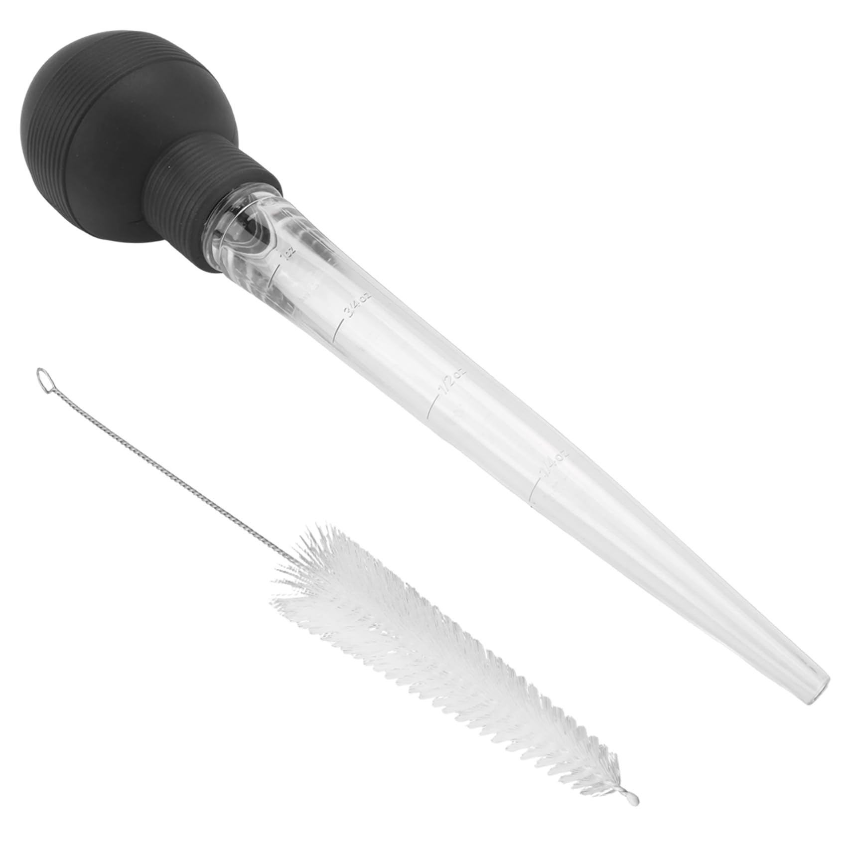 Vjsujehgy Turkey Baster Silicone Suction Bulb with Cleaning Brush for Flavor Meat Poultry Beef Baking Injecting Marinade BBQ Tools