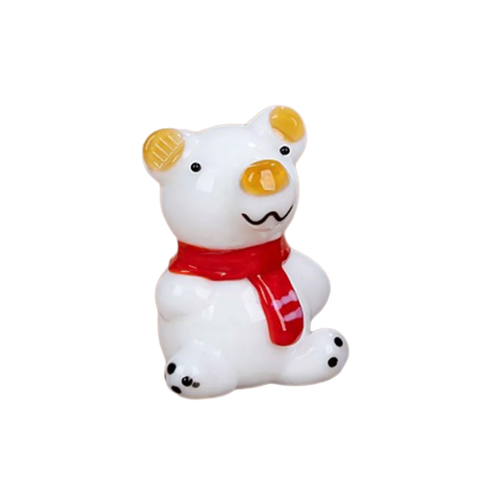 Jazuaiao Glass Bear Statue Miniature Art Glass Animal Figurine Collectible Sculpture for Tabletop Decor Animals Crystal Bear Miniature Figurines