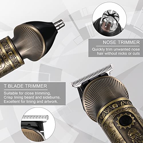 Hatteker Hair Clipper For Men Professional Zero Gapped Hair Beard Trimmer Grooming Kit Nose Trimmer T-Blade Hair Cut Clipper Set For Men #TOP2