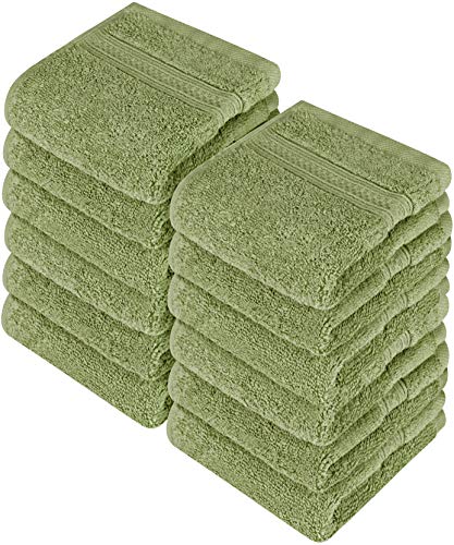 Utopia Towels - Luxury Washcloths Set 12 x 12 inches, Sage Green