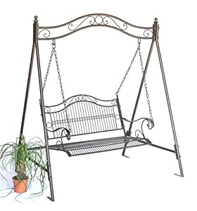 DanDiBo Gartenschaukel 082505-1 Hollywoodschaukel Metall Braun
