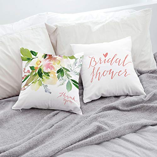 SANGSANGHOO Throw Pillow Cover Bridal Shower Rose 18x18 Nature Cushion Bedroom Square Decorative Cover Printed Different Designs on Both Sides
