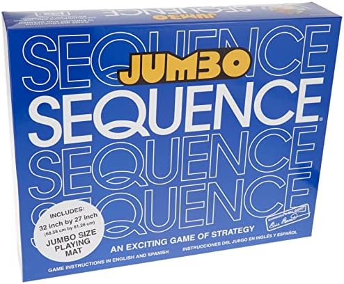 Jax Giant (aka Jumbo) SEQUENCE Game - Box Edition with Cushioned Mat, Cards and Chips, Package Colors May Vary , Blue