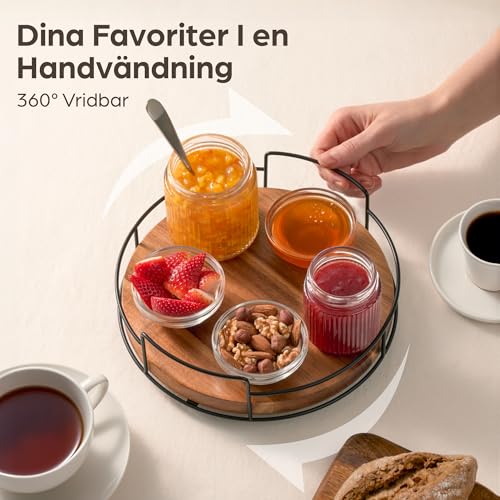 Praknu Lazy Susan Roterande Tallrik - 23 cm FSC Akaciaträ Organizer
