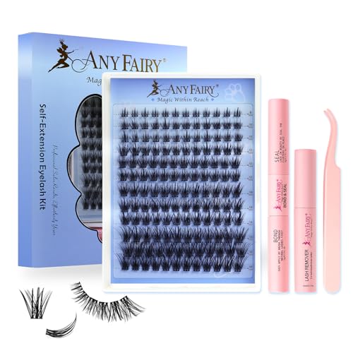 Lash Clusters Kit 8-18mm DIY Lash Extension Kit Wispy Cluster Lashes Individual Lashes Kit with Lash Bond and Seal, Lash Tweezers for Self Use,Beginner-Friendly (sylph 702)