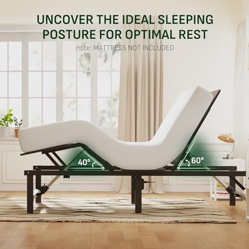 Image of Softa Split King Adjustable Bed Frame, Zero Gravity, Independent Head & Foot Incline, Wireless Remote, Memory Position, 900 Lbs Heavy Duty, USB Ports, LED Night Light, Anti-Snore, Electric Bed Base