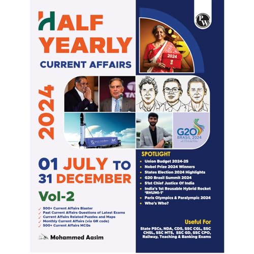 Image of PW Half Yearly Current Affairs Magazine Vol 2 July to December 2024 English Edition By Mohammed Aasim Sir | For SSC, Banking, Teaching, Railway, ... Competitive Exams [Paperback] Mohammed Aasim