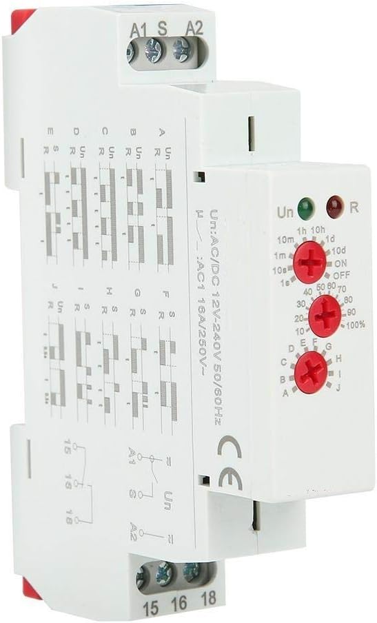 Sngle Shot Timer One Pulse Relay 12V - 240V Multifunction DIN Mount Adjustable Timer Setting, 0.1 Seconds to 100 Hours