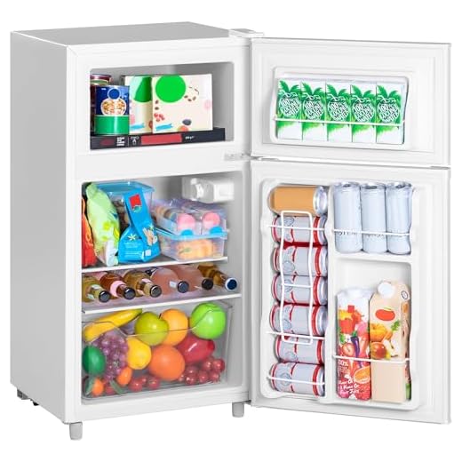 Double Door Mini Refrigerator with Freezer