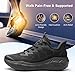 OUTJET Men's Walking Running Tennis Cushioning Shoes Non-Slip Lightweight ActiveFloat Athletic Gym Workout Cross Training Comfortable Fashion Sneakers Black