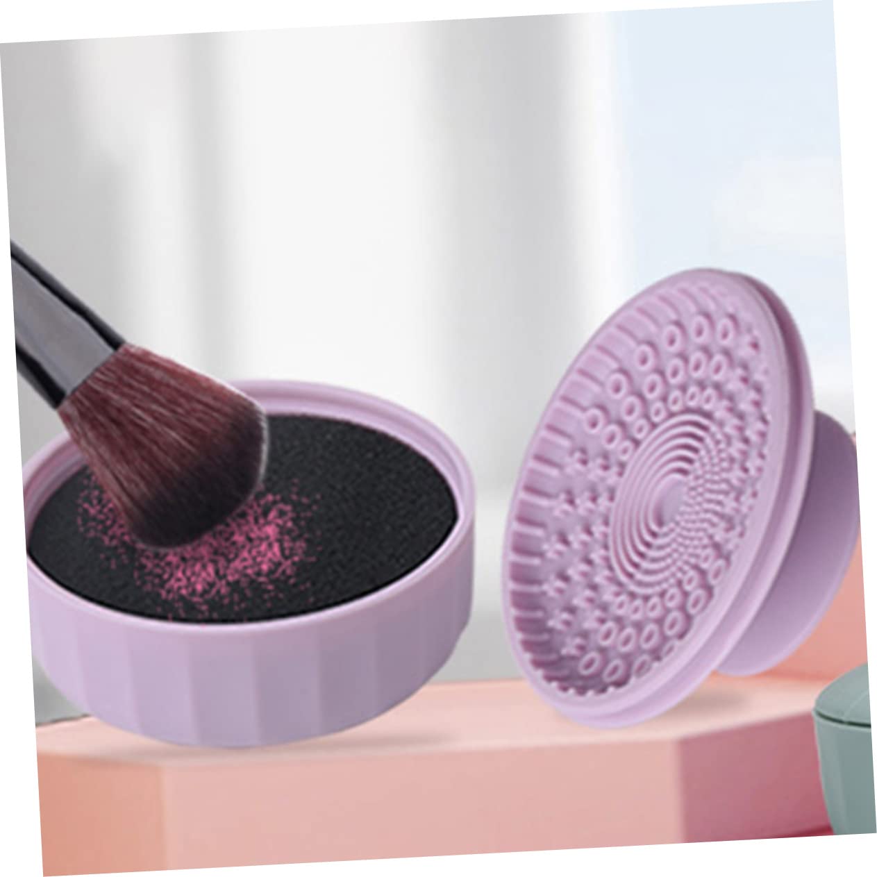 Ipetboom 5 Pz Scatola per la pulizia dei pennelli da trucco tappetino pulisci pennelli pieghevole ciotola per la pulizia del trucco tampone per pennelli da trucco accessori per il trucco