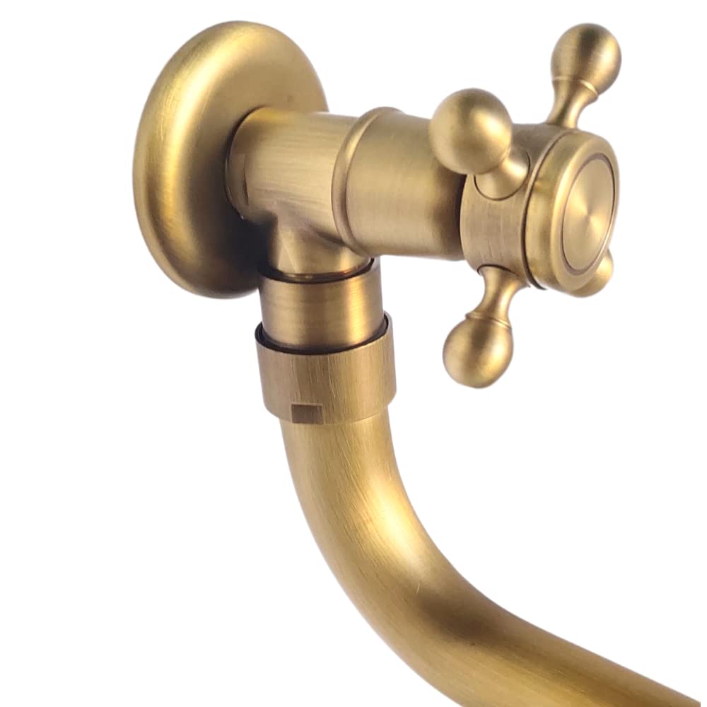 Rubinetto Giardino,Rubinetto in Ottone Anticato per Lavandino Cucina Bagno Lavabo Mop Pool, Rubinetti Acqua Fredda Girevole con Maniglia a Croce Interfaccia G1/2,SL-0602