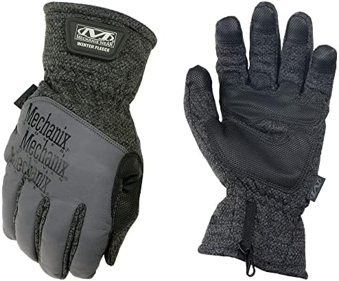 Winter Work Gloves for Men by Mechanix Wear: Winter Fleece - Touchscreen, Insulated with 3M Thinsulate (Large, Black/Grey)
