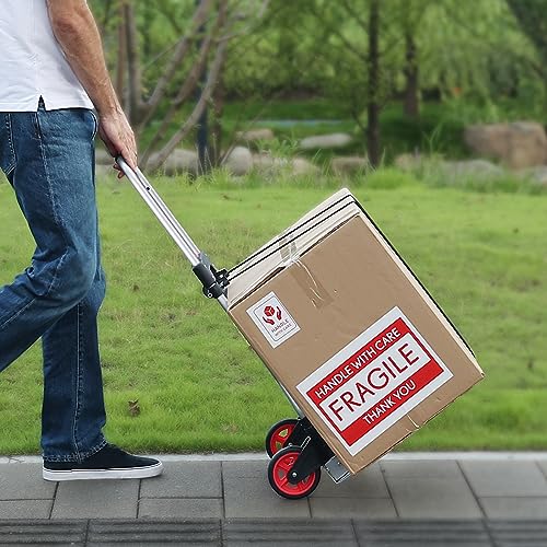 VEVOR Folding Hand Truck, 80 kg Load Capacity, Aluminum Portable Cart, Convertible Hand Truck and Dolly with Telescoping Handle and Rubber Wheels, Ultra Lightweight Super Strong for Moving Warehouse by VEVOR - Image 9