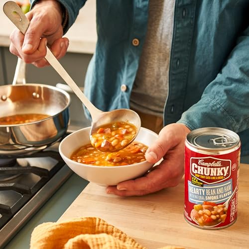 Campbell’s Chunky Soup, Hearty Bean Soup With Ham, 19 Ounce Can (Case Of 12)