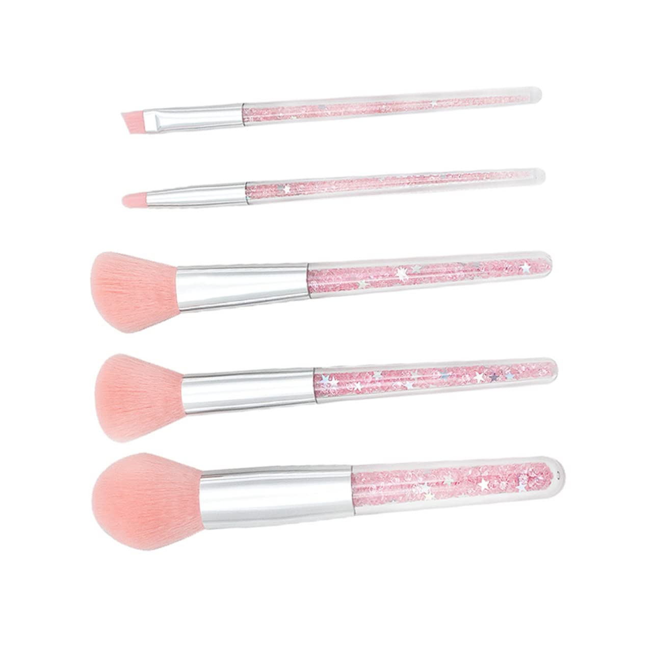 Healeved 15pezzi Pennelli Per Trucco Professionali Con Manico Trasparente e Setole Morbide Per Fondotinta Cipria e Sopracciglia Accessori Make up Per Donne