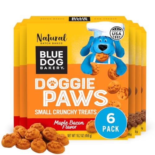 Blue Dog Bakery Natural Dog Treats, Doggie Paws, Maple Bacon Flavor, 16.2oz (6 Count)