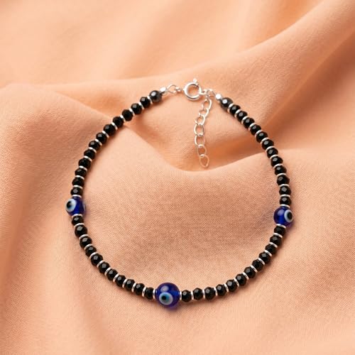 Image of Evil Eye Bracelet for Women | Pure 925 Sterling Silver Women Nazariya Bracelet | Stylish, Trendy, Adjustable & Comfortable for Everyday Wear | Gift for Girlfriend & Wife