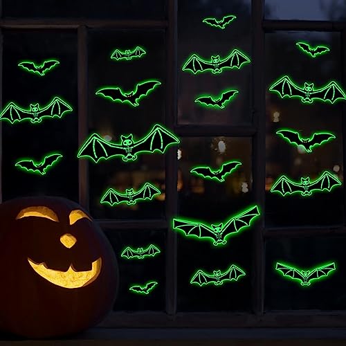 3 hojas de calcomanías luminosas de Halloween miniatura 5