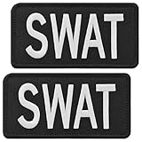 GYGYL 2 Pieces SWAT Patch, Tactical Hook & Loop Embroidered Applique Patch for Caps, Backpacks, Clothes, Vest, Military Uniforms, Tactical Gears Etc-4x2