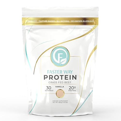 Faster Way - Proteína en polvo - Carne de res alimentada con pasto hidrolizada - 0.71 oz de proteína por porción - Crecimiento y recuperación