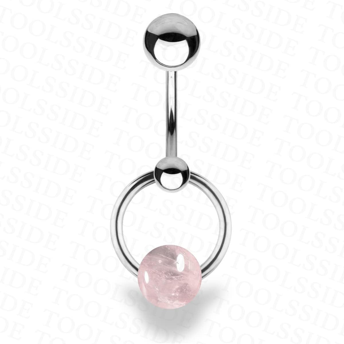 TOOLSSIDE VCH Piercing Jewelry with Rose Quartz Stone Stainless Steel Belly Button Ring Navel Piercing Jewelry Belly Rings for Women 14G Belly Button Piercing