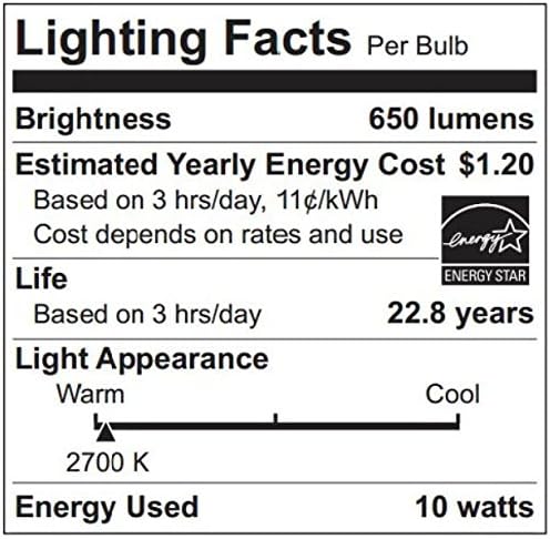 TCP 65 Watt Equivalent 2-Pack, Energy Star BR30 LED Reflector Light Bulbs, Non-Dimmable Soft White, RLBR3010W27KND2