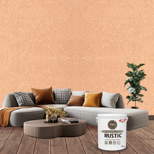 Image of The Decor Co. Marble Texture Wall & Floor Paint with 3D Designer Stone and Granite Luxury Finish Washable Water Resistant Acrylic Emulsion for Interior Exterior Home Decor DIY (1Pc, Light Beige, 4kg)