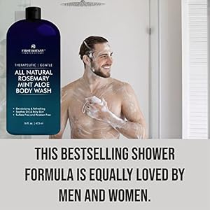 First Botany, ALL Natural Body Wash - Fights Body Odor, Athlete's Foot, Jock Itch, Nail Issues, Dandruff, Acne, Eczema, Shower Gel for Women & Men, Skin Cleanser -16 fl oz (Rosemary Mint) First Botany ALL Natural Body Wash Fights Body Odor Athletes Foot Jock Itch Nail Issues Dandruff Acne Eczema Shower Gel for Women Men Skin Cleanser 16 fl oz Rosemary Mint