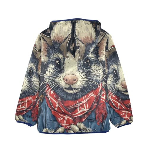 Autumn Opossum Toddler Fleece Jacket Girl Boys Hooded Fleece Jacket Coat Warm Outwear Zip-up 3-10T2