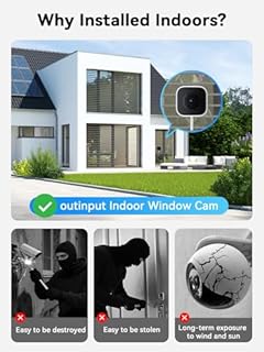 Outinput 3MP 2K Indoor Window Camera - 2.4GHz & 5GHz WiFi Window Cameras for Home Security Looking Outside with AI Color Night Vision, Person & Motion Detection, Anti-Glare, Anti-Reflection