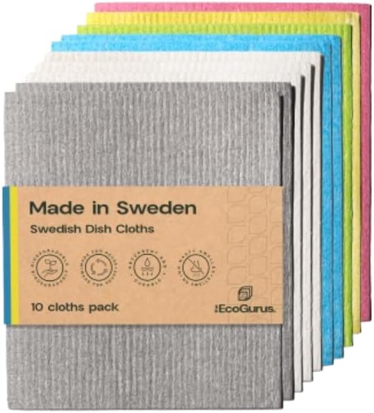 Premium Swedish Dishcloths for Kitchen (10 x Assorted) Multi-Surface, Cellulose & Cotton, Original Made in Sweden - Eco-Friendly, Reusable, Absorbent, No Odor, Cellulose Sponge Cloths