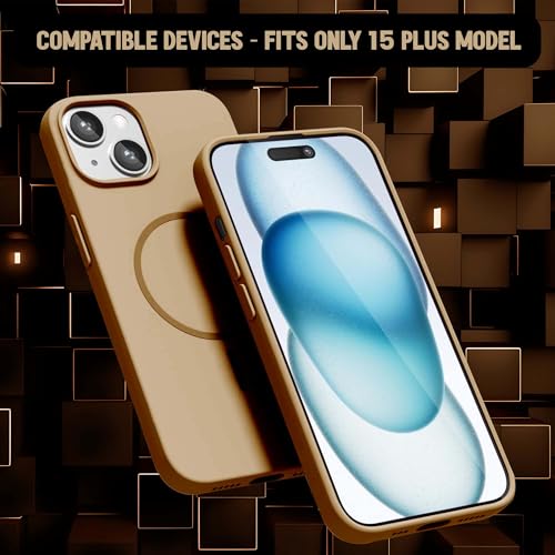 Image of Kratos Active Grip Silicone Case Cover Compatible with iPhone 15 Plus - Enhanced Protection, Wireless Magnetic Charging Case with Raised Edge Camera & Screen Protection, Shock-Resistant Design Brown