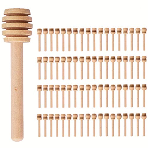 72 Pack Mini 3 Inch Wooden Honey Dipper Sticks, Honey Stirrer Honey Wand for Honey Jar Dispense Drizzle Honey and Wedding Party Favors