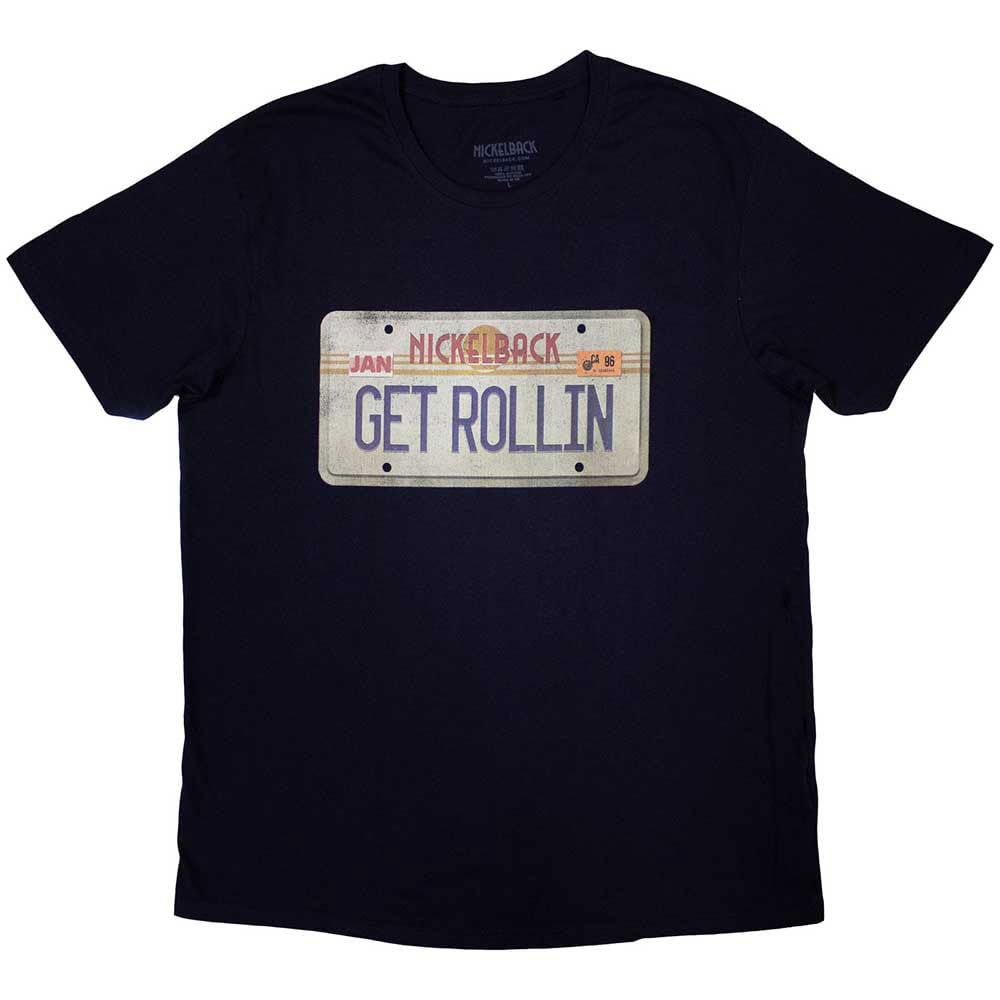 Rock Off officially licensed products Nickelback License Plate Band Logo T Shirt XXL Navy